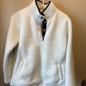 White fleece sweater